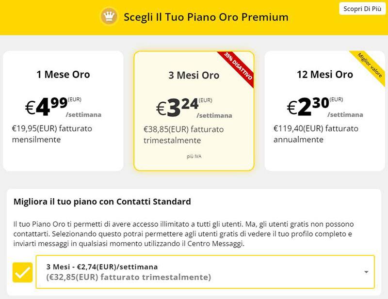 Abbonamenti e Costi di XMatch.com